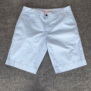 Robert Graham Shorts Mens 34 (35) Blue Cotton Chino Classic‎ Fit Casual Designer